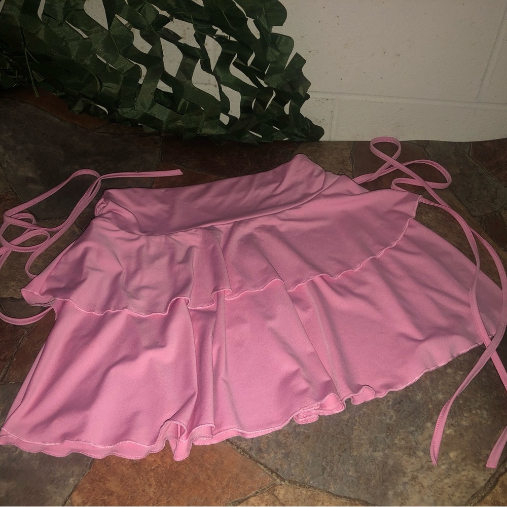Pink Ruffled Mini Skirt